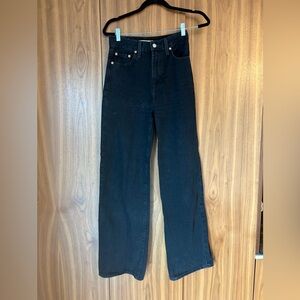 Levi's Black Ribcage Wide Leg Denim